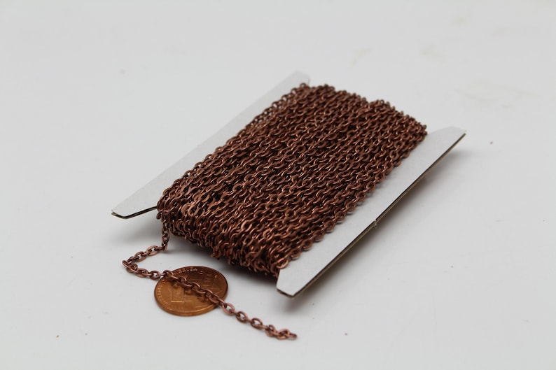 Flat Cable Chain: Antique Brass, Copper, Rhodium - Unsoldered Links - Etsy