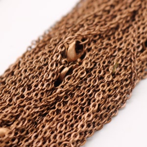 10 pcs of 24 inch Flat Cable Chain - Antique Copper - 2x3mm Link - Ship from California USA