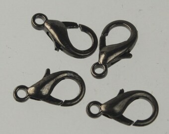 100 pcs 16x8mm Gunmetal extra LARGE 16mm 5/8 inch lobster claw clasp - Ship from California USA