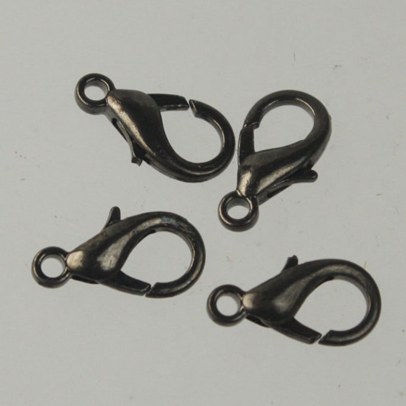 100 pcs 16x8mm Gunmetal extra LARGE 16mm 5/8 inch lobster claw clasp Ship from California USA image 1