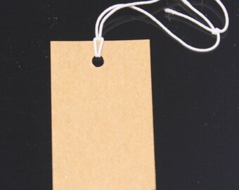White Paper Drop Clothes Label Price Hang Tags With Elastic Tied String Supply 