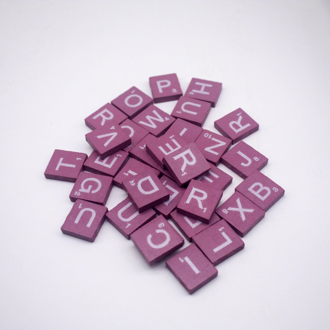 Pink Wooden Scrabble Letter Tiles: 100 Piece Set (18mm X 20mm) - Etsy