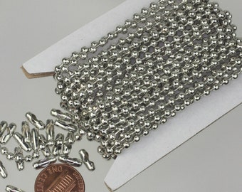 Sample 3 feet Antique Brass/Copper/Rhodium/Gunmetal/Champagne Gold/Black Big Chunky Ball chain - 3.2mm -  with 5 Pcs FREE Connector