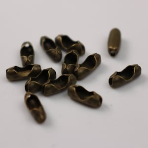 Ball Chain Connector - 2.4mm Antique Brass Finish Bronze - Clasp Insert type - Wholesale Lot 100 pcs