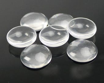 Round Glass Cabochons: 20mm Clear Domed Magnifying Pendants, 100 pcs