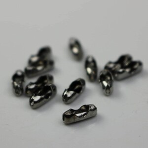 Ball Chain Connector - 1.5mm Gunmetal Finish - Clasp Insert type - Wholesale Lot 100 pcs