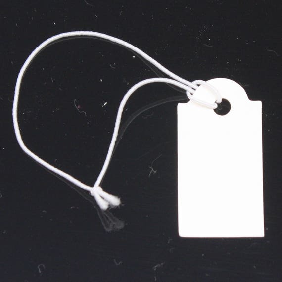 String Display Hang Tag 100 Mini Price Tags White Jewelry Tags 3//4/" x 1//2/"