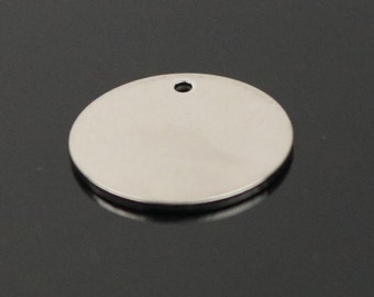 50 pezzi di 12mm 1/2 pollici in acciaio inox stampaggio Blanks - 12mm 1/2 pollice 18 misuratore di spessore di 1.0mm - vuoto stampaggio metallo piatto dischi Tag
