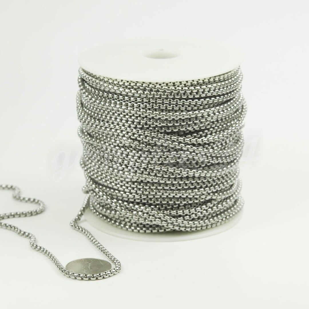 Square Rolo Stainless Steel Square Rolo Chain 3.0mm - DIY Jewelry, 30 Ft - Etsy