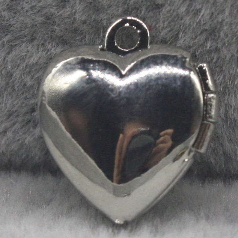 10 pcs Rhodium Plated Filigree Locket Plain Heart Pendant Charm Ship from California USA Brass Locket Pendant Charm 10x12mm A43