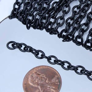 Black Finished Big Heavy Cable chain - 6.0x4.5 1.2mm unsoldered links - 6045CA 32 feet - Bulk Spool