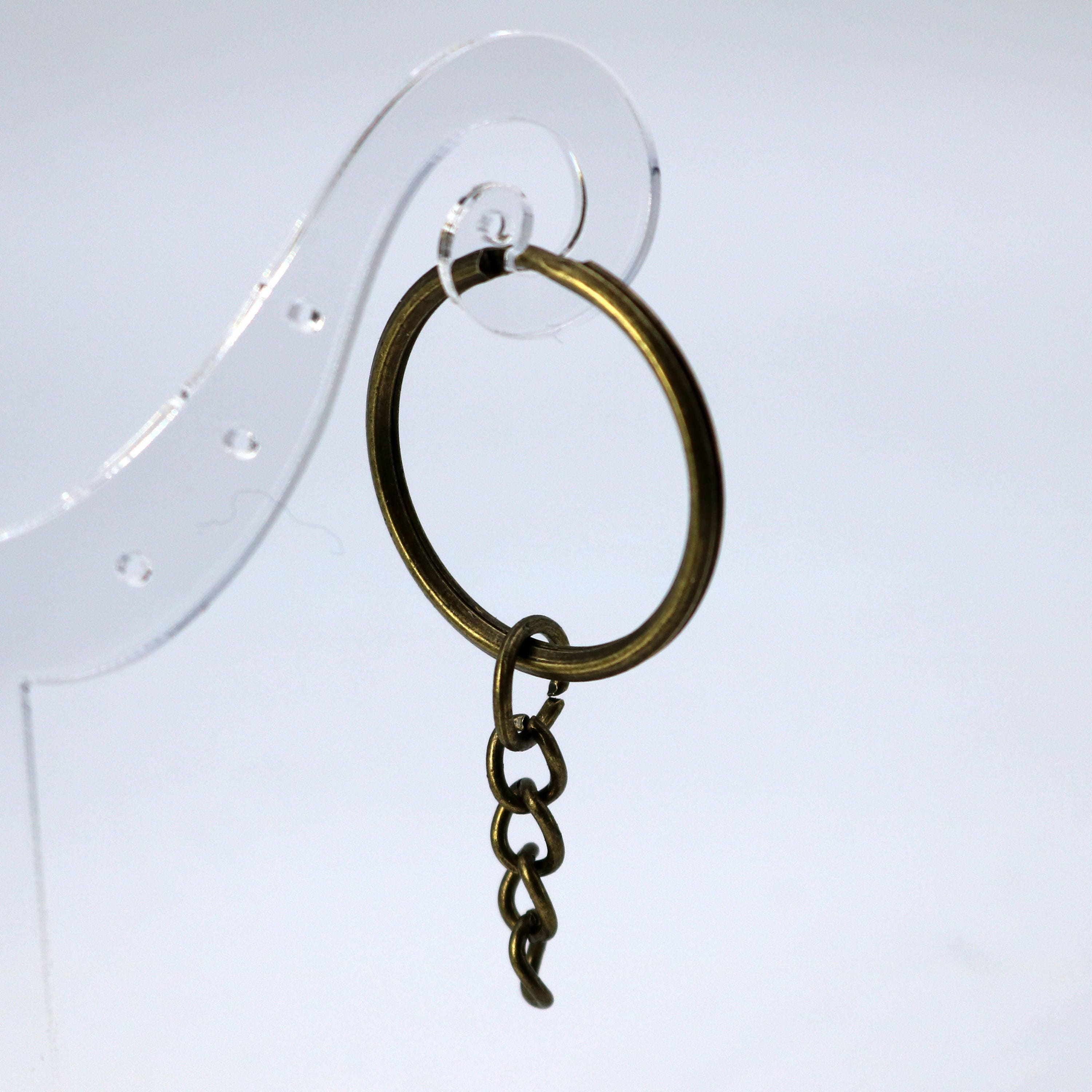 100 pcs LARGE Keychain Ring with Extension Chain Antique Etsy