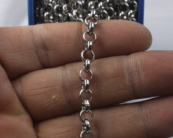 Roestvrijstalen rolo-ketting: dikke armbandketting van 5,8 mm 3 voet