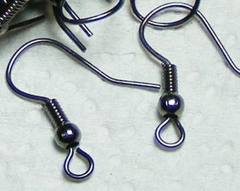Gunmetal Finish Fish Hook Earwires: Iron Earring Findings (19x17mm) 1000 pcs - Wholesale Bulk Lot