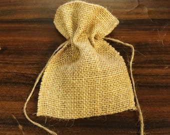 Jute zakken met trekkoord: natuurlijke hennep, 5 x 7 inch, set van 25 inch