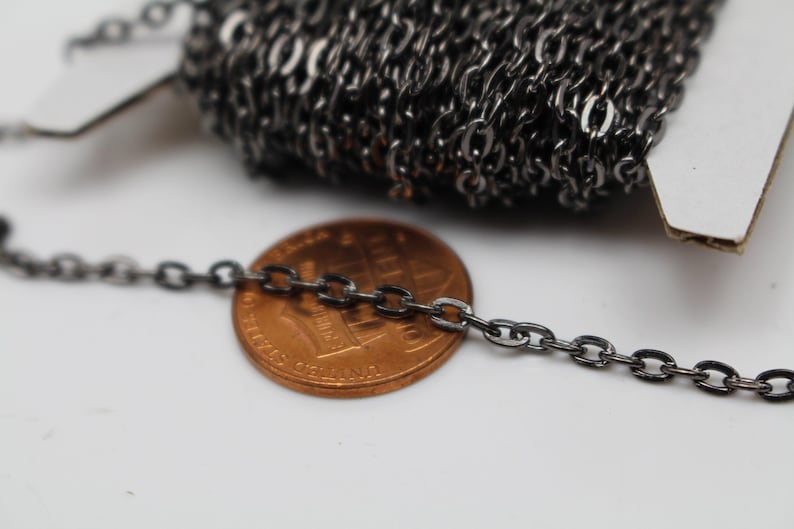 Flat Cable Chain: Antique Brass, Copper, Rhodium - Unsoldered Links - Etsy