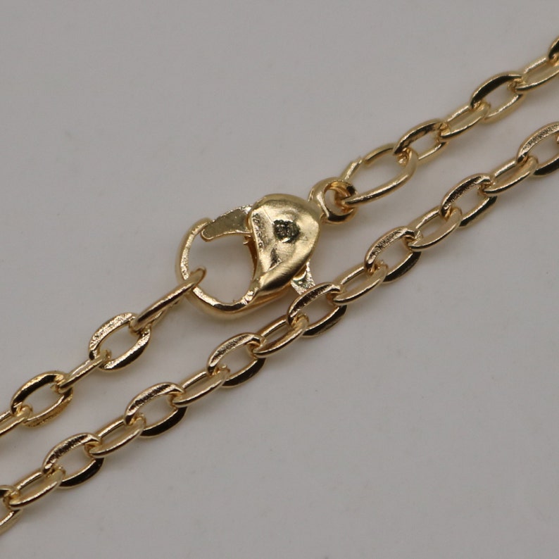 100 Pcs of 24 Inch Flat Cable Chain Necklace With Lobster Etsy