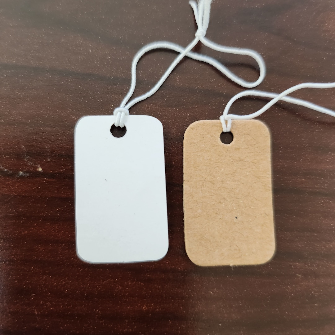 50/100/250/500 Pcs of Jewelry 15 X 25mm Brown/white Prestrung Tags