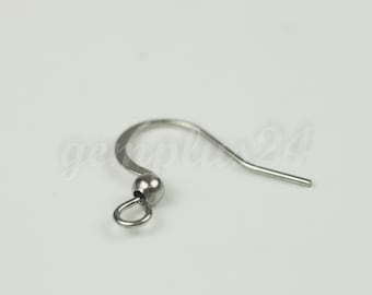 French Wire Earring Hooks, Surgical Steel (3mm Ball, Hypoallergenic)