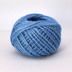 Cordel de yute azul claro: 2 mm, cuerda para manualidades, 50 yardas