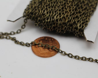 3/12/32 Feet Flat Cable Chain - Antique Brass/Antique Copper/Rhodium/Gunmetal/Chamagne Gold/Black Plated - 3.7x2.5mm Unsoldered Link - 3725