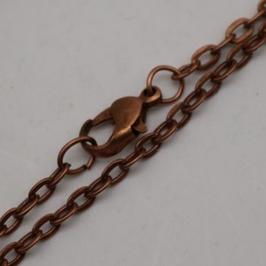 20 pcs of 24 inch Flat Cable Chain Necklace With Lobster Clasp - Antique Copper Plated - 3x4mm Link - Ship from California USA