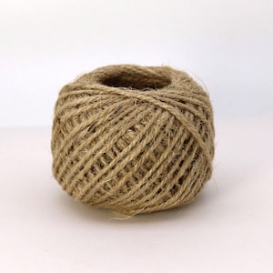 Natural Jute Twine: 2mm Brown Craft String, 50 yds