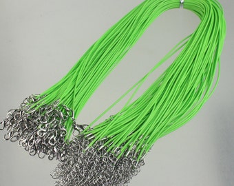 1/5/10/25/50/100pcs 1.5mm 18-20 inch adjustable compressed HIGH quality cotton quality necklace cord - Light Green