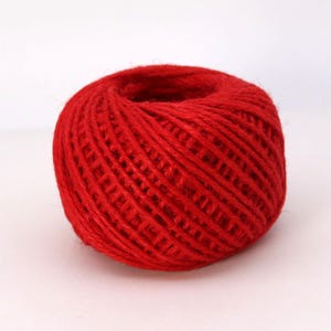 Red Jute Twine: 2mm Twisted Burlap Hemp Cord - 50 Yds