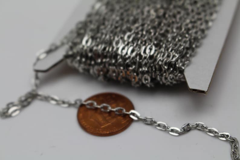 Flat Cable Chain: Antique Brass, Copper, Rhodium - Unsoldered Links - Etsy