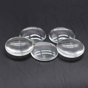 20 pcs Glass Cabochons - 35mm app. 1-3/8 inch - 8mm thickness -Circle Domed Magnifying Clear Round Glass Cabochon for Cameo Pendants, Photo