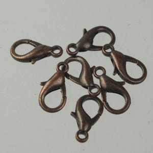 100 pcs 16x8mm Antique Copper extra LARGE 16mm 5/8 inch lobster claw clasp - Ship from California USA
