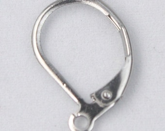Tarnish Free Leverback Earring Hooks: Surgical Stainless Steel (10x16mm, Pack of 20 or 100)