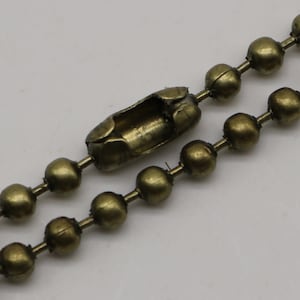 10 stuks dikke 24-inch bolletjesketting - antiek messing 3,2 mm bolletjesketting - dog tag militaire sieraden - uit Californië, VS