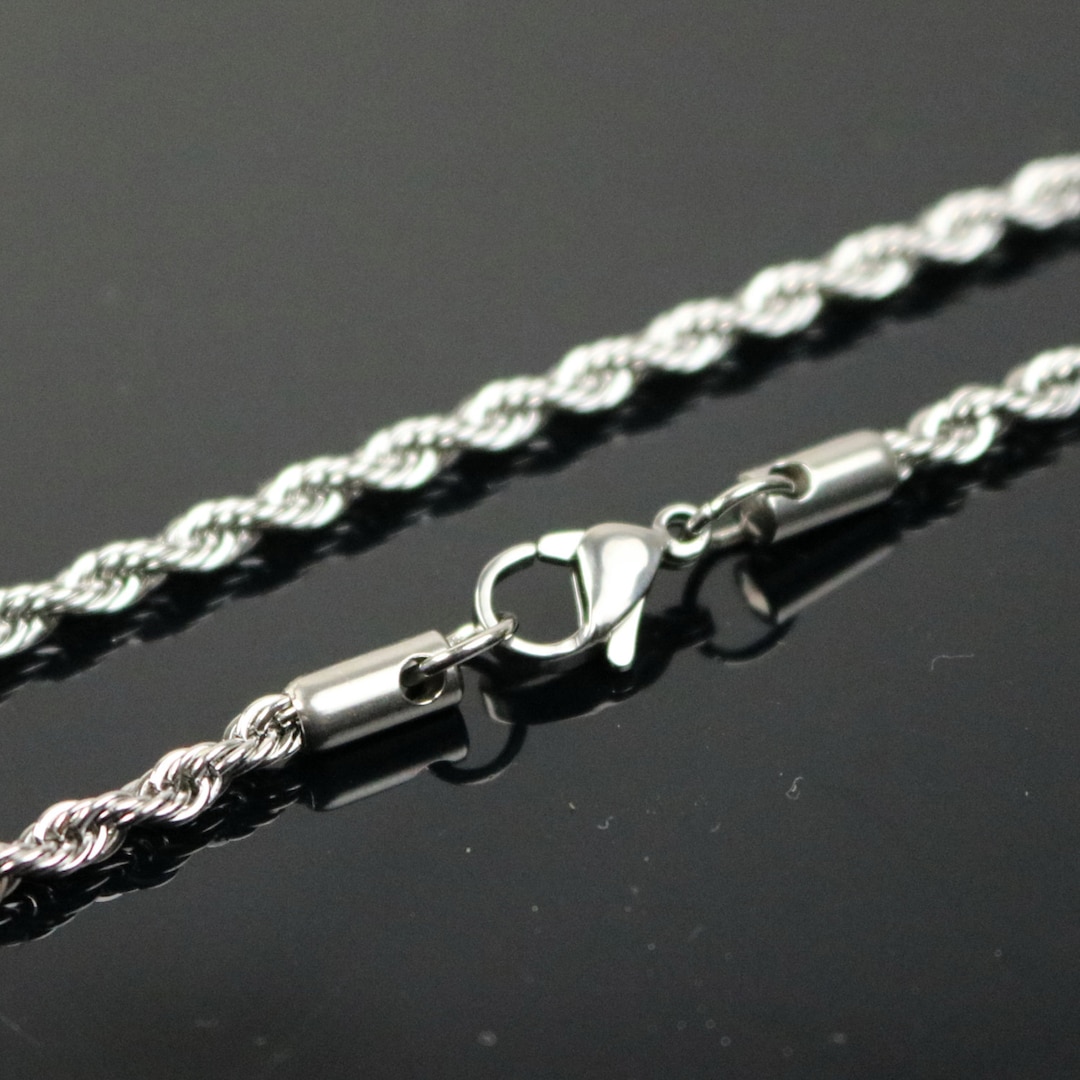 Stainless Steel ROPE Chain Necklace - 19 Inch (54 Cm) 3mm Width - From ...