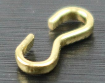 Raw Brass 3 Shape Connector Links: 100 Pieces, 8x4mm