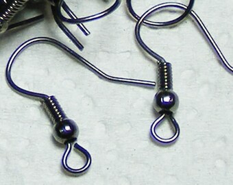 Gunmetal Finish fish Hook with spring and ball Earwire 19X17mm 300 pcs - Wholesale Bulk Lot