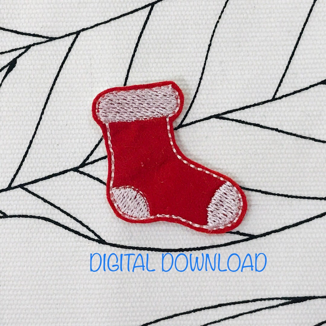 ITH Christmas Sock Embroidery Design in the Hoop Sock Feltie Etsy