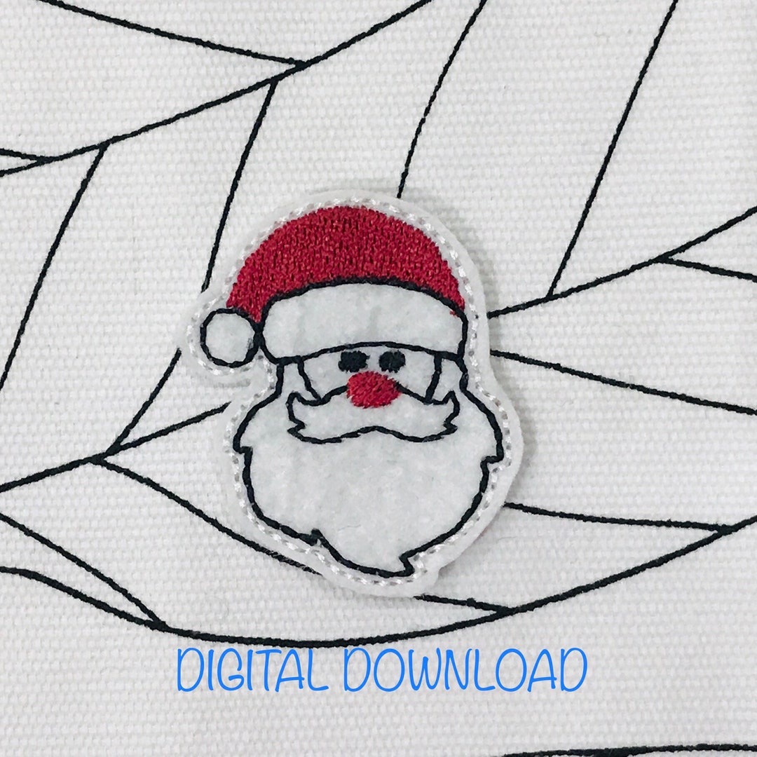 ITH Santa Claus Feltie Embroidery Design, in the Hoop Santa Feltie
