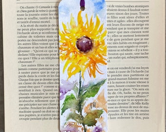 Hand Painted Sunflower Bookmark, Sunflower Painting on Bookmark, Little Floral Gift Idea, Valentines Day