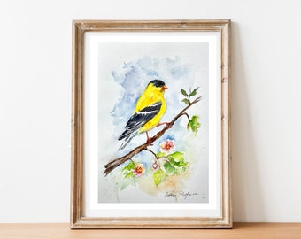 オシドリのつがいのオリジナル絵画、水かきのある鳥のオスとメスの恋の