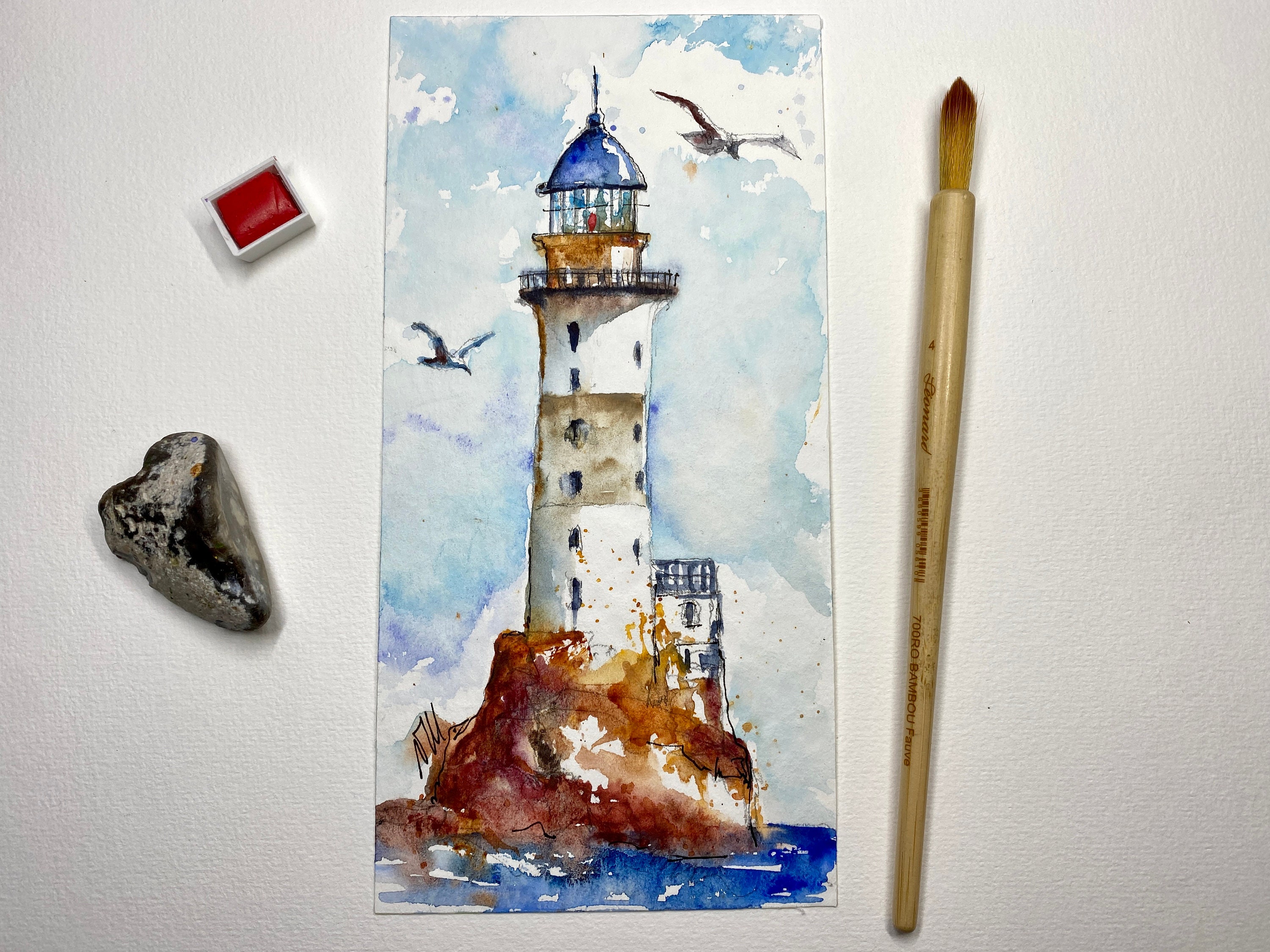 Lighthouse Original Painting Original Art Oil Texture Paste Abandoned  Lighthouses Painting Wall Art Impasto Art Ukrainian Shop 