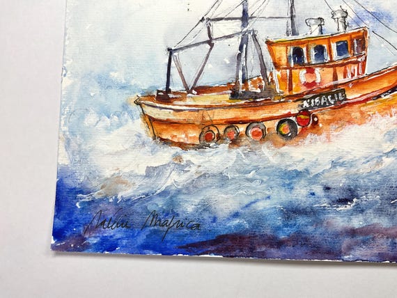 水彩画(漁船)№158 水彩画(漁船)№158