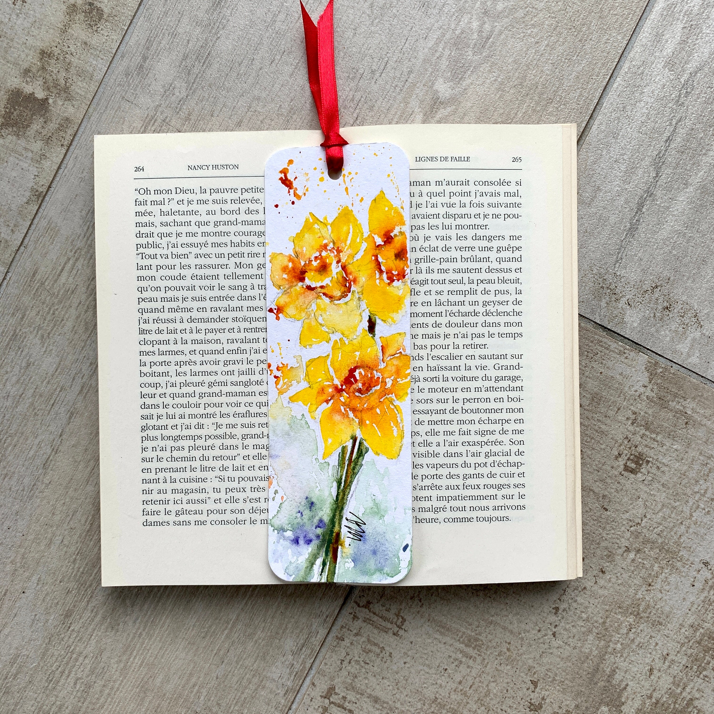 Original Bookmark for Reader Representing a Daffodil Flower 