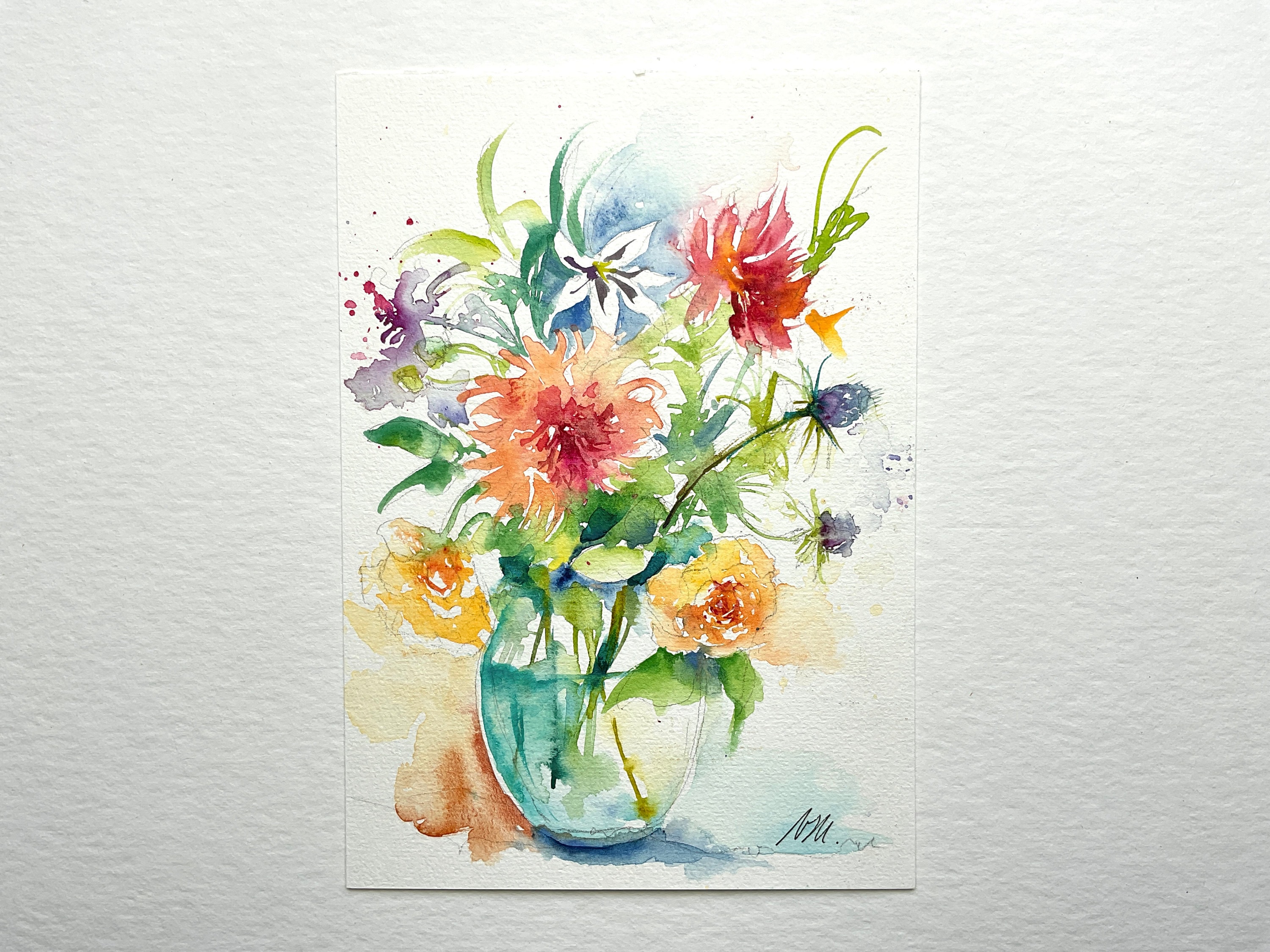 「花持ち 娘」水彩画 image.jpg