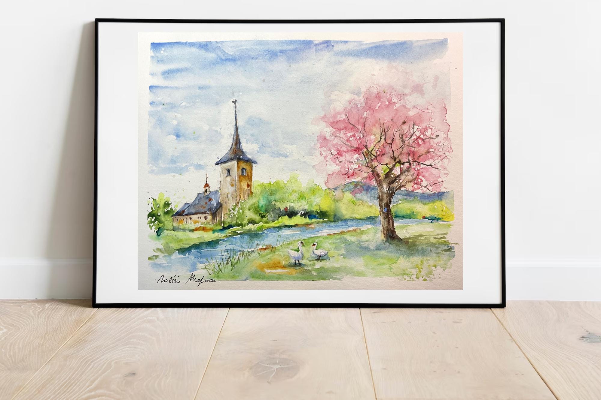 Pinturas Em Aquarela Faceis De Paisagens De Primavera