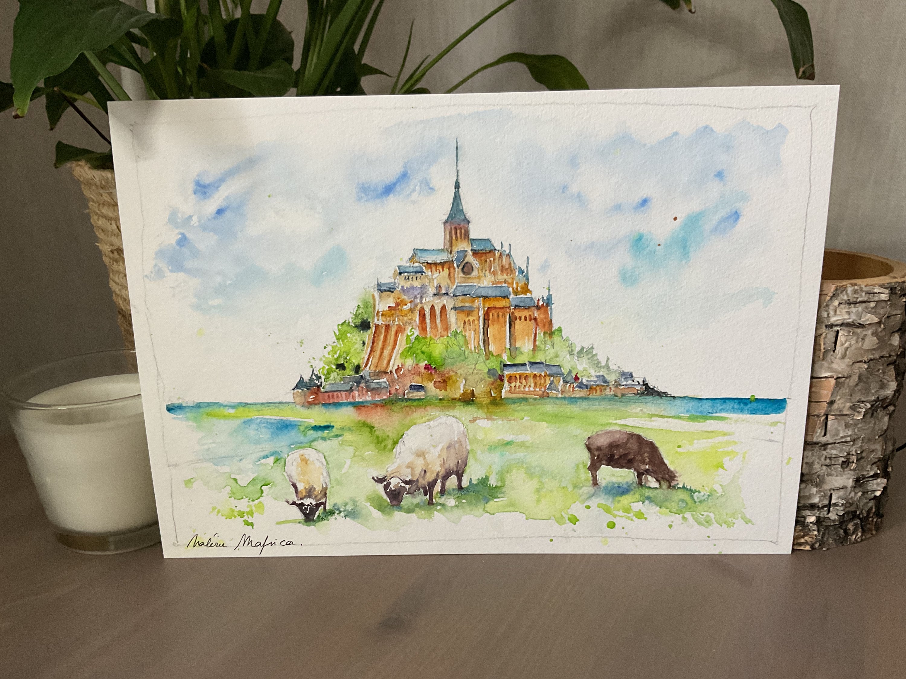 フランス、ノルマンディーのモン・サン・ミッシェルの絵画