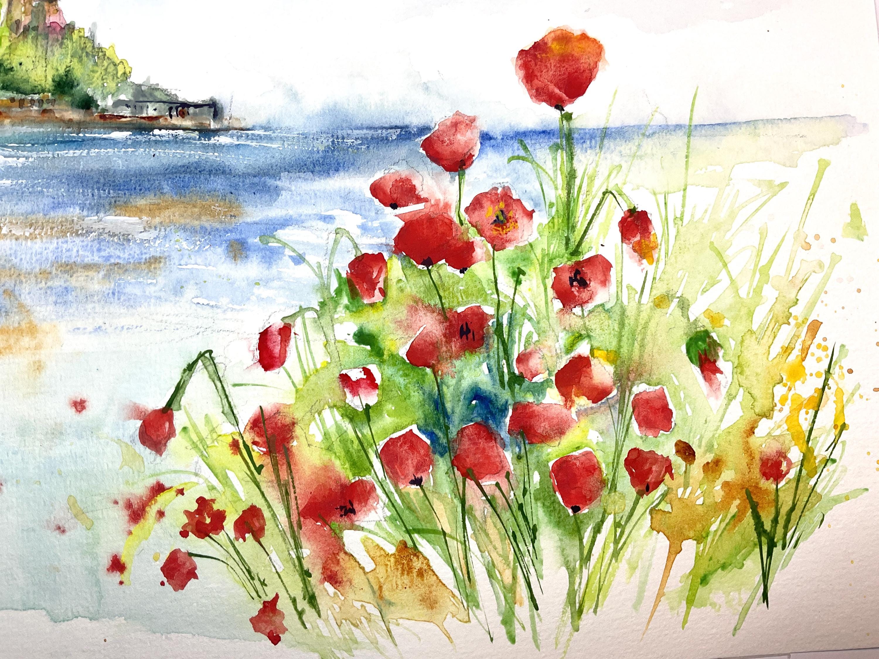 ミシェル・トゥルメル 水彩画「春の芍薬」 額装品 ミシェル・トゥルメル 水彩画「春の芍薬」 額装品