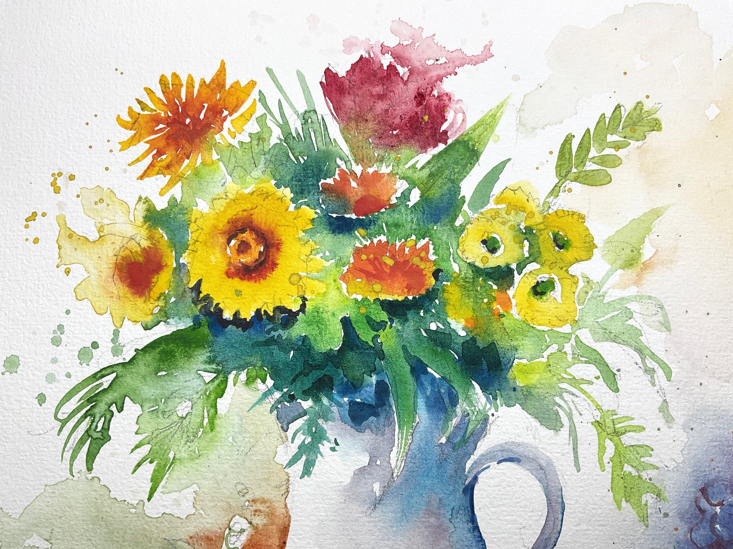 秋の花、ホオズキ、ヒョウタンの花束、装飾的な秋の静物画、庭の収穫を