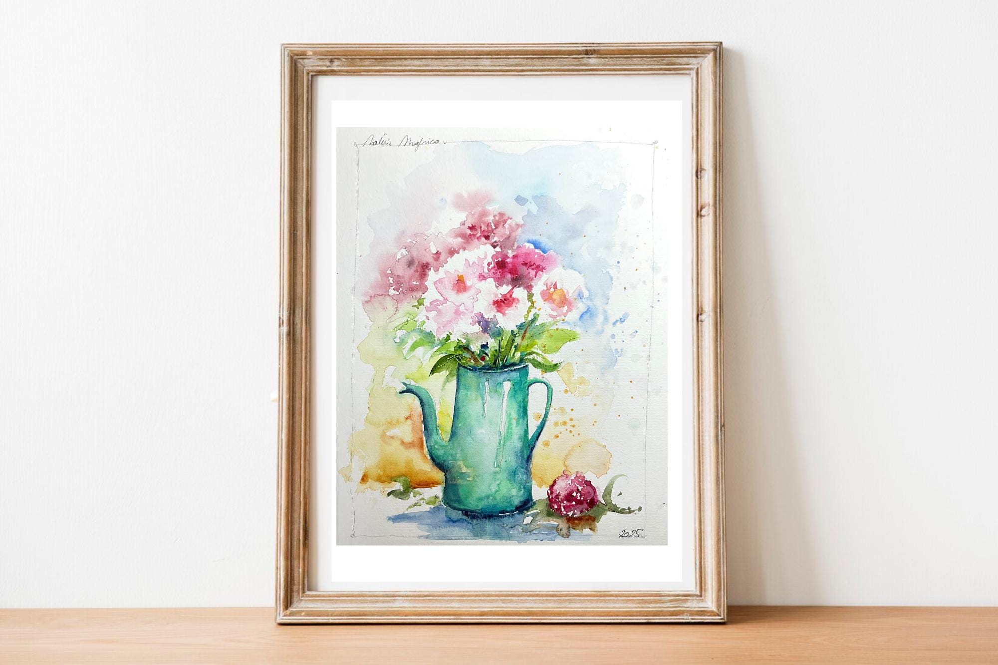 Amiiba Kit di pittura fai da te con numeri, Red Rose Flowers 40,6 x 50,8 cm, pittura acrilica con numero, decorazione artistica da parete (rosa, con cornice